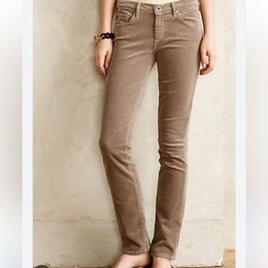 AG Jeans The Stevie Slim Straight Corduroy Jeans Taupe Tan